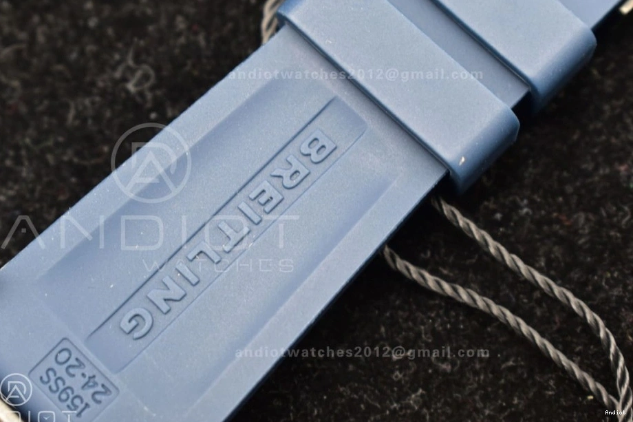 Rubber Automatic A2824 44 Black Black Blue TF Strap Best Superocean Dial 1:1 Edition Bezel On 0417